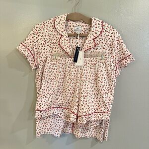 NWT - Petite Plume Women's Pima Short Pajama Set In Cherry Orchard